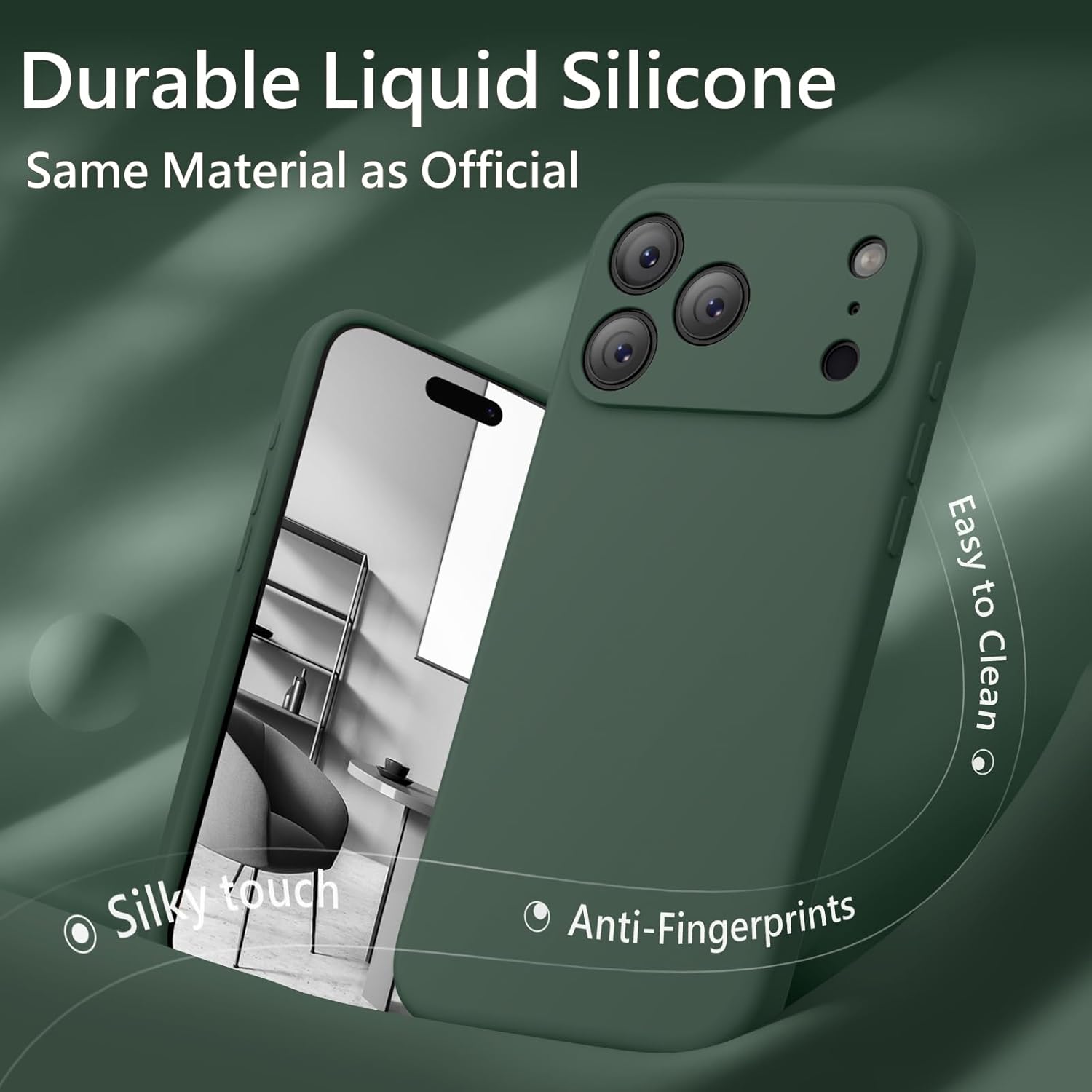 FireNova Magnetic for iPhone 17 Pro Case, Compatible with MagSafe, [Integrated Silicone Camera Control Button] [Camera Protection] Anti-Scratch Microfiber Lining Phone Case, 6.3", Alpine Green - Image 4