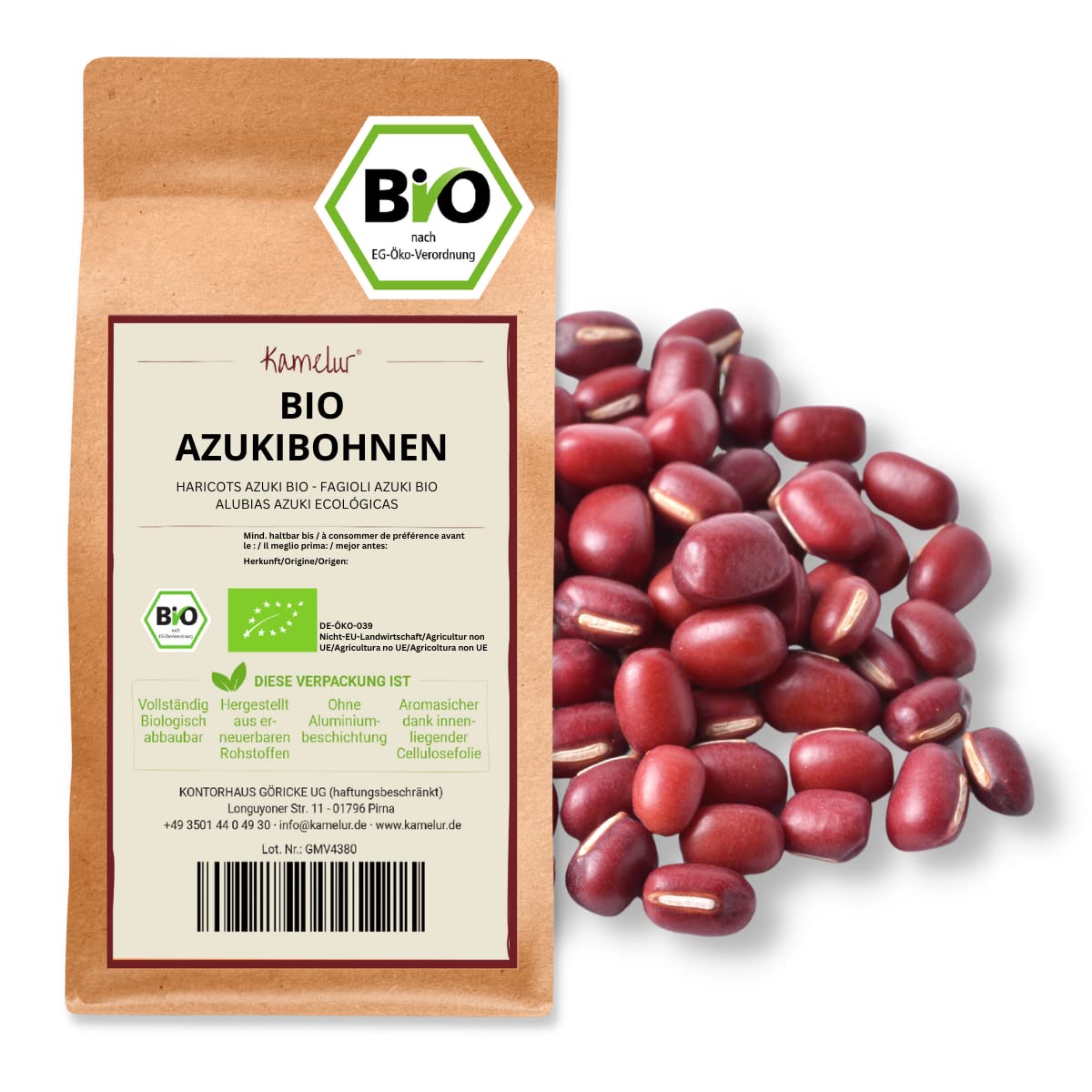 Kamelur Bio Azukibohnen getrocknet (2,5kg) Hülsenfrüchte Bio ohne jegliche Zusätze