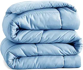 Casa Platino Edredão de cama com 8 abas duráveis - super macio, confortável e aconchegante - Edredons de cama alternativos para todas as estações - Adequado para dormir quente - 264 x 228 cm, azul
