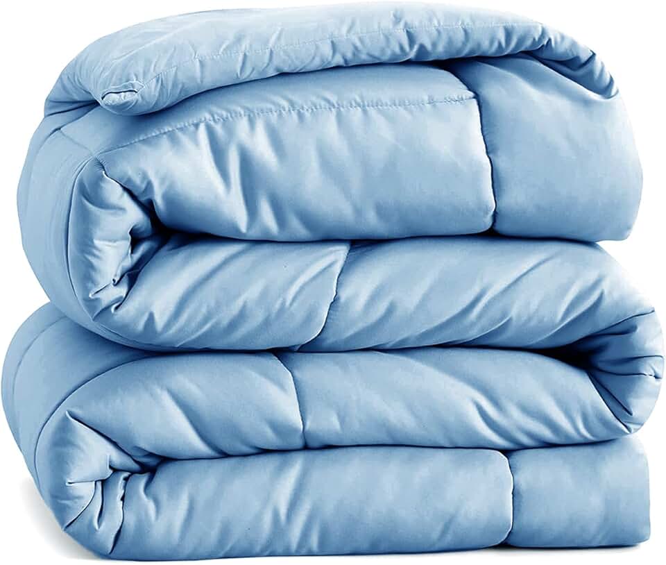 Casa Platino Edredão de cama com 8 abas duráveis - super macio, confortável e aconchegante - Edredons de cama alternativos para todas as estações - Adequado para dormir quente - 264 x 228 cm, azul