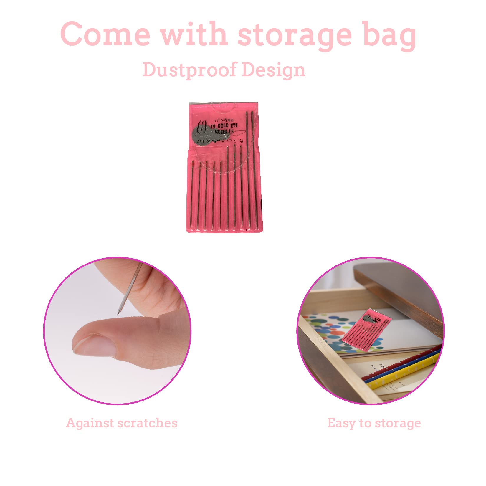 Aiguilles Courbes Set De 32 Aiguilles à Coudre Main - Cuir, Courbées, Gros Chas Avec Dé Aiguilles Couture Main