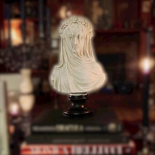 Miniatura 4 de Busto de dama velada, busto de doncella de 9.8 pulgadas, estatua gótica, escultura hecha a mano, con velo, mujer, decoración del hogar, sala de