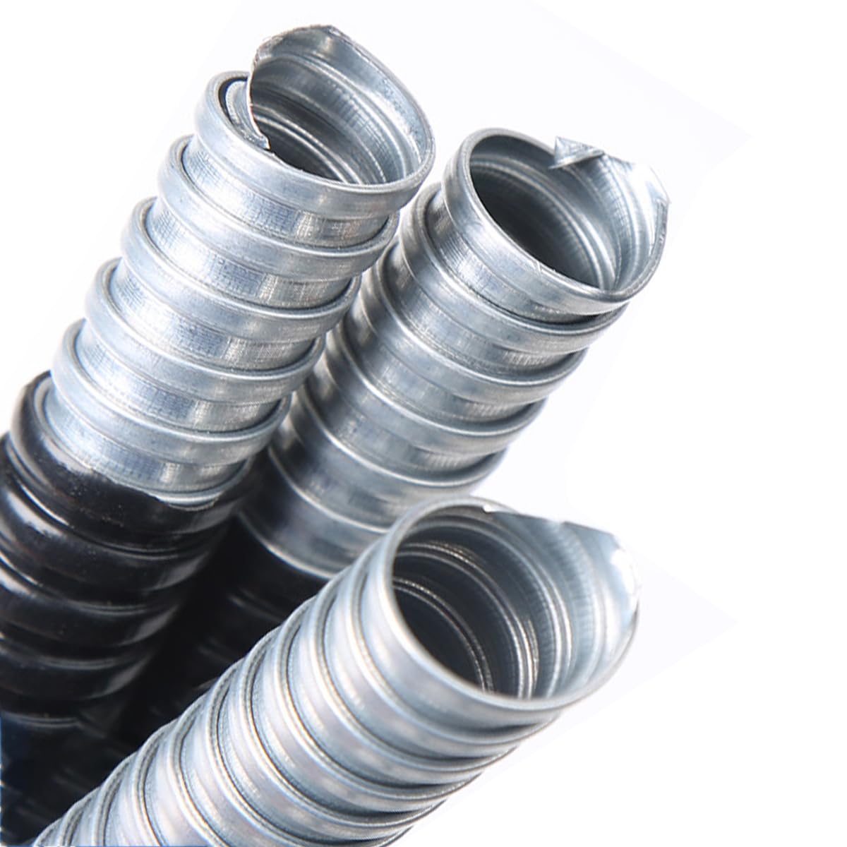 Guaina Flessibile Metallica Rivestita in Plastica Conduit Elettrico Acciaio PVC Impermeabile Anti Corrosione per Installazione Esterna Giardino Industriale Protezione Cavi,51mm （5m）