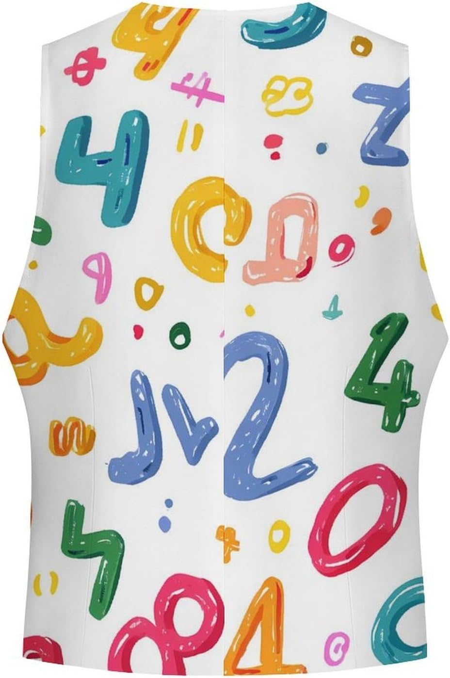 Numbers Math Symbol Men's Formal Suit Vest Slim Waistcoat for Business Tuxedo Dress
