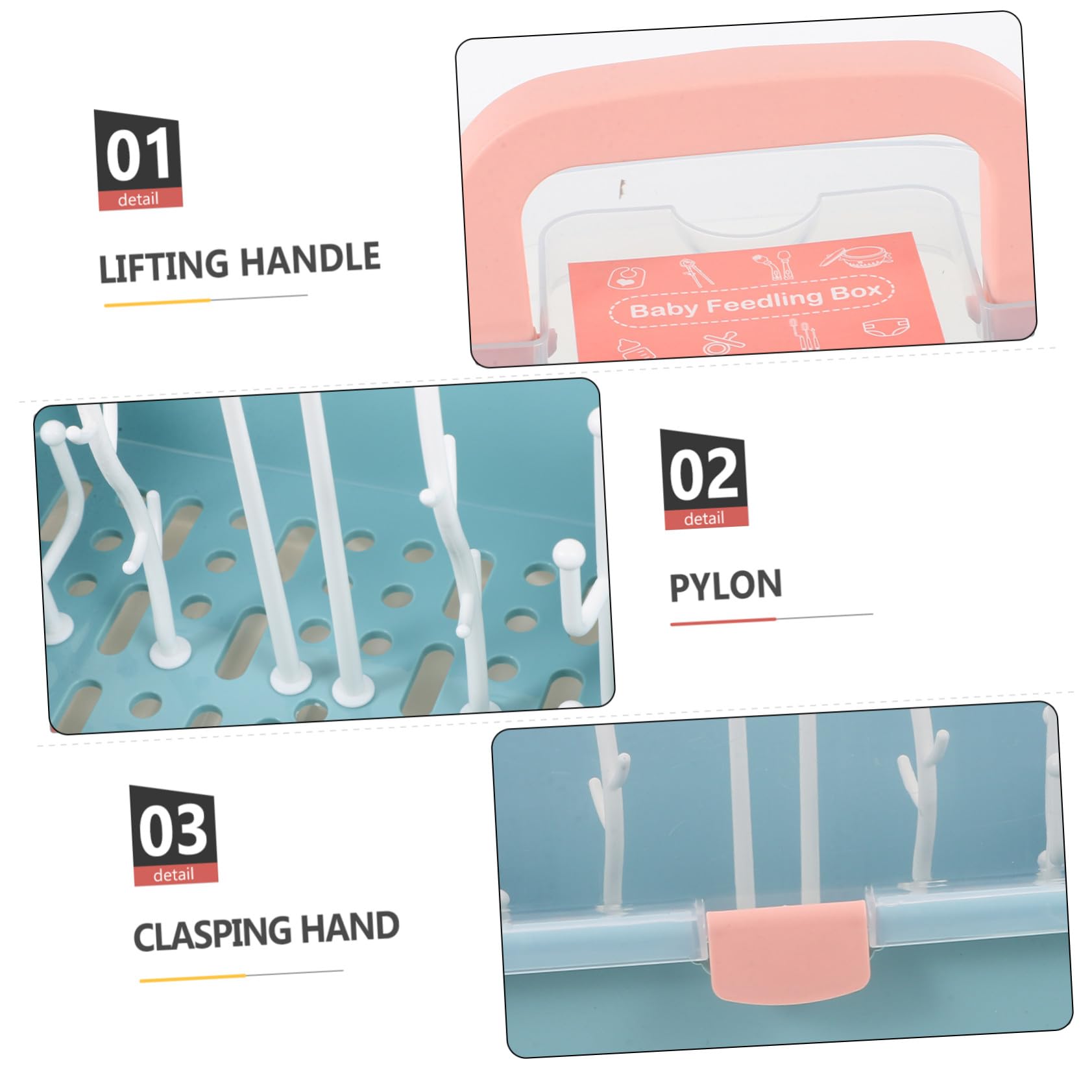 ERINGOGO Babyflaschen Aufbewahrungsbox aus Pp mit Ablagefunktion und Robustem Design Platzsparend für Babyflaschen und Stillzubehör bei Shower