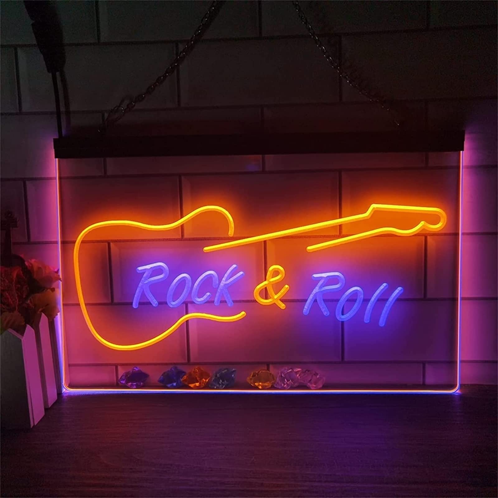 Amazon.co.jp: ロックンロールギターネオンサインLEDモデリング