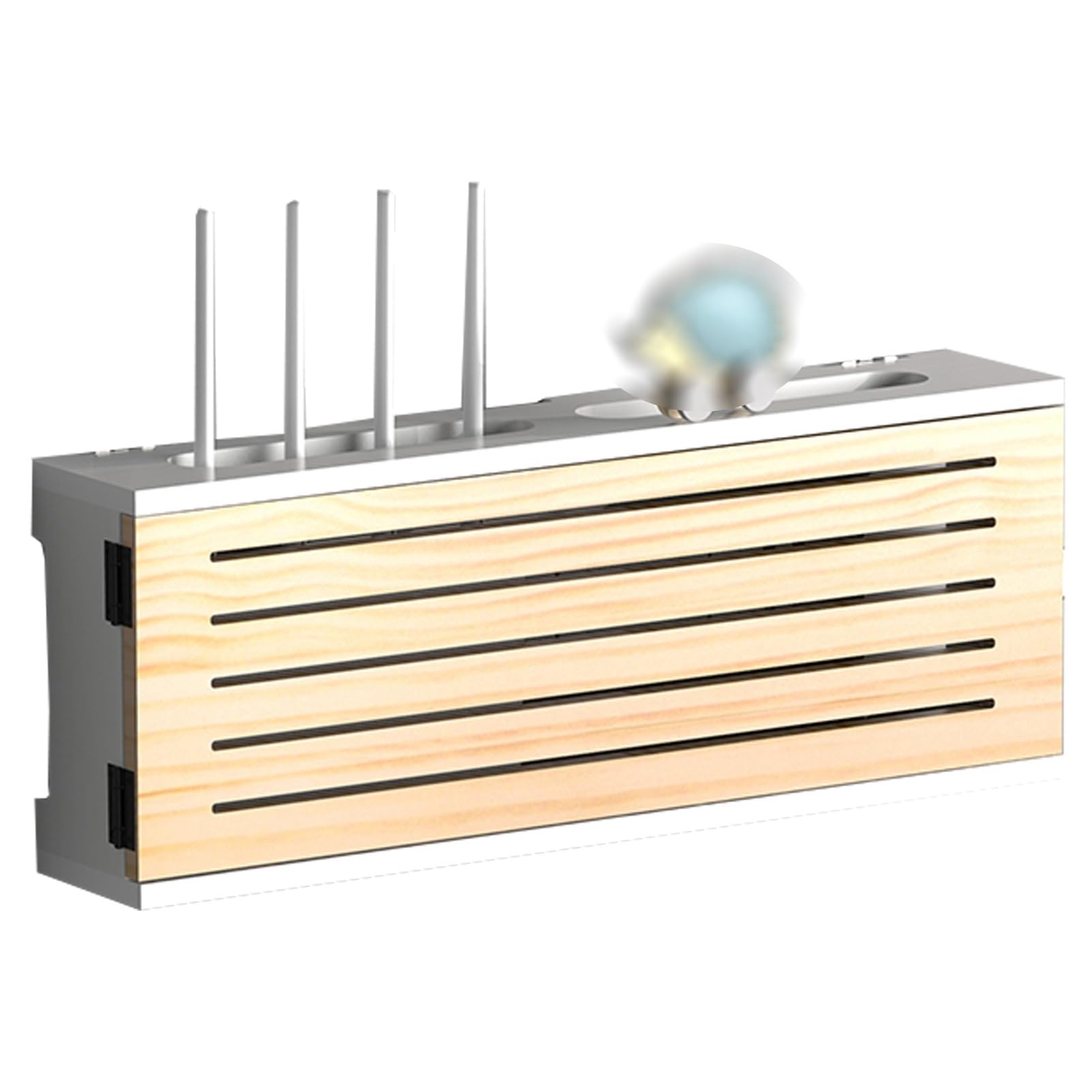 Meiiron WiFi Router Storage Boxes, Living Room Wall-Mounted WiFi Storage Box, Router Storage Shelf for Storage of Wires, Routers, TV Set-Top Boxes Decorative Floating Shelf (Color : K, Size : 50cm)