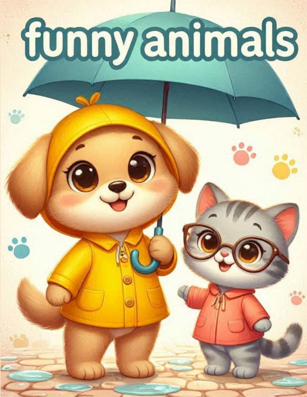 Funny Animals Coloring Book for Kids: Big & Bold Outlines: Cute and Silly Animals Doing Funny Things, Easy Coloring Pages for Toddlers and Preschoolers Ages 4-6