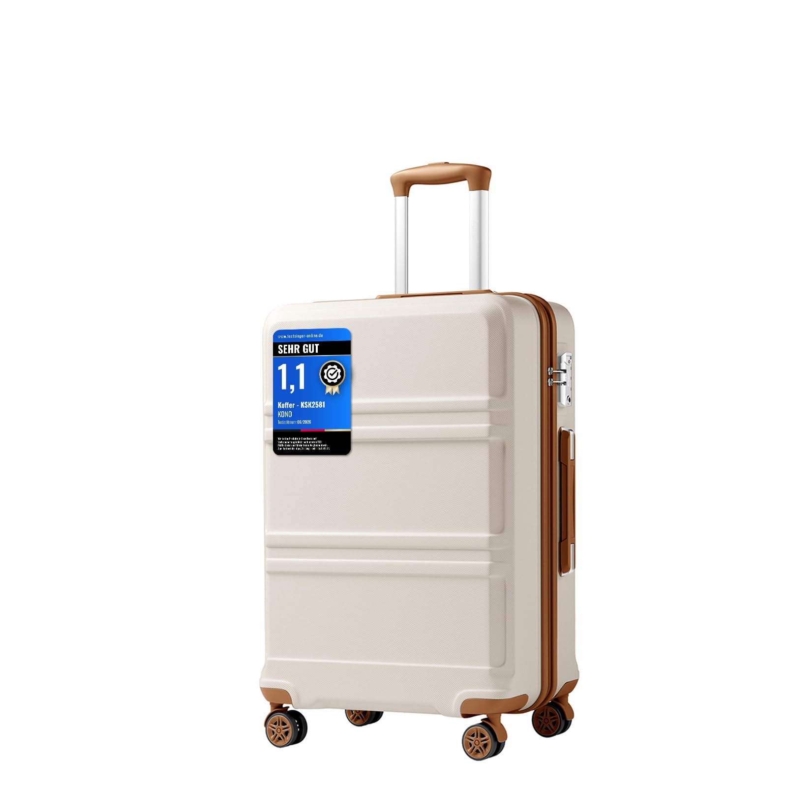 KONO Koffer Hartschalenkoffer, ABS+PC Trolley mit TSA Schloss, 360° Leisen Rollen,Klein/Mittelgroß/Groß/Großer Reisekoffer für Langreisen-und Kurz,S/M/L/XL/XXL