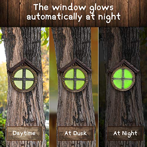 Alladinbox Miniature Fairy Gnome Home Pine Cone Design Window And Door For Tree Hugger Decoration, Glow In Dark Fairies Sleeping Noctilucence Yard Art Garden Sculpture, Lawn Ornament Halloween Décor #TOP2