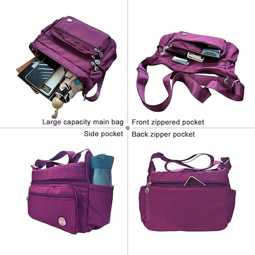 Miniatura 4 de Bolsos cruzados para mujer, bolso de hombro espacioso con múltiples bolsillos, bolso cruzado a la moda, bolso de mano con asa superior