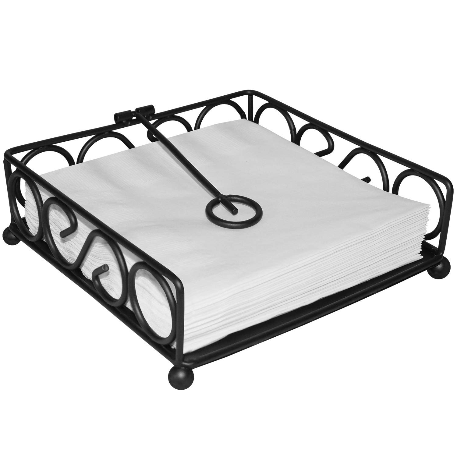 Blue Donuts Napkin Holder - Black