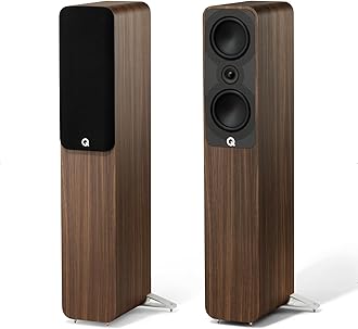 Q Acoustics 5040 Floorstanding Speaker Santos Rosewood (Single Speaker) - 2 x 5 Mid/Bass Drivers, 1" Tweeter - Stereo System for Home Entertainment Center, Surround Sound TV/Record Player