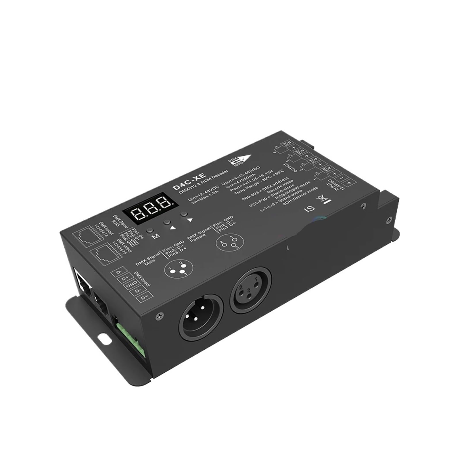 4CH CV DMX512 decoder RDM PWM Frequency Controller Tuya 12V-36V 24V 8A/CH D4-XE Suitable for Monochrome Light Strips