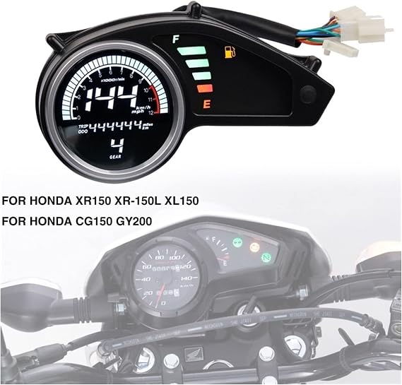 Motorcycle Speedometer LED Digital Odometer For H-o-n-d-a O-f-f-ro-a-d XR150 XR-150L XL150 CG150 GY200 Motorbike Tachometer Meter Gauge(With sensor)
