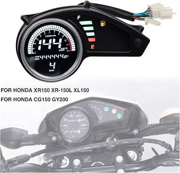 Motorcycle Speedometer LED Digital Odometer For H-o-n-d-a O-f-f-ro-a-d XR150 XR-150L XL150 CG150 GY200 Motorbike Tachometer Meter Gauge(With sensor)