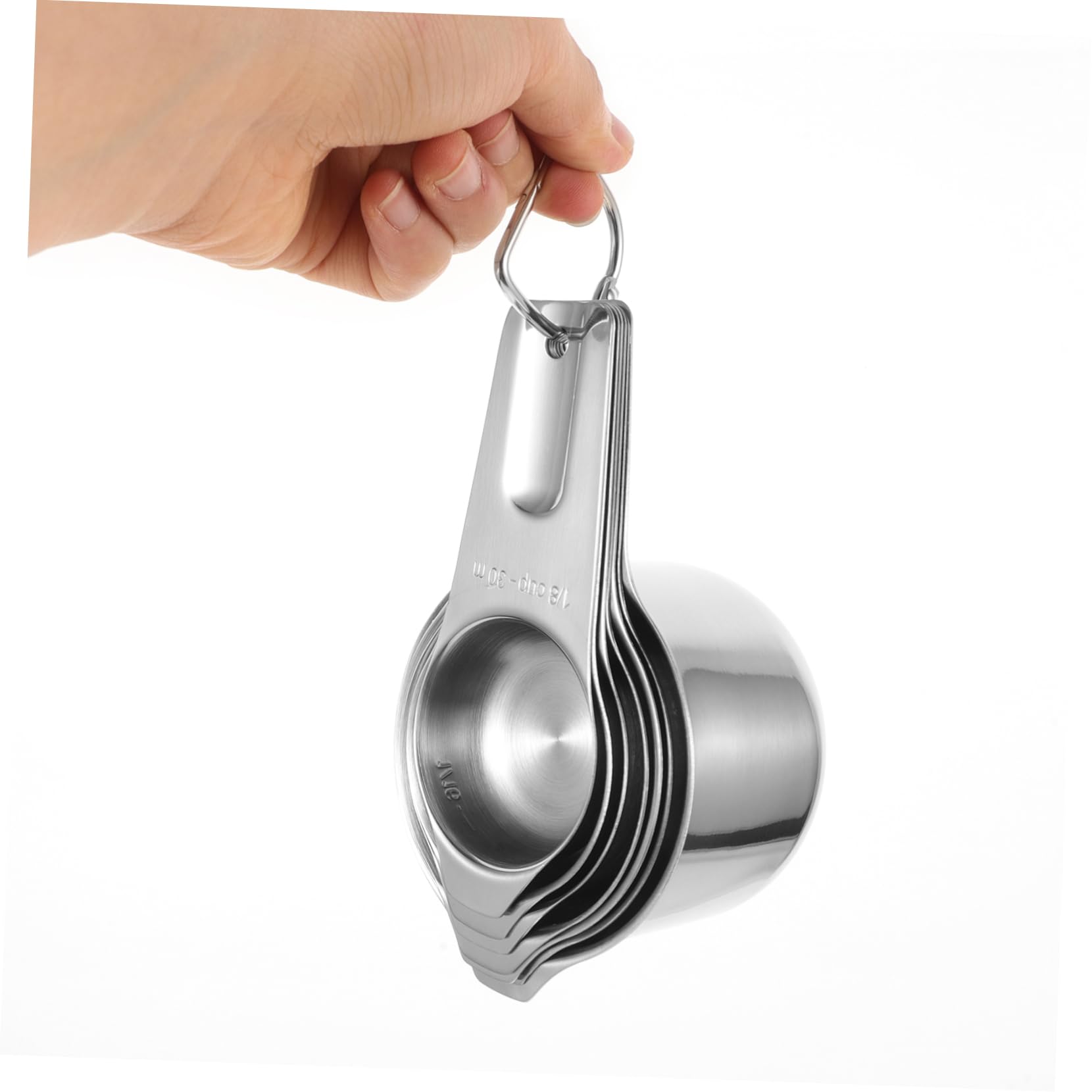 LABRIMP Ensemble de Tasses à Mesurer Facile à Ranger en Acier Inoxydable avec Design Empilable Élégant 30ml à 240ml Cuisine et Pâtisserie