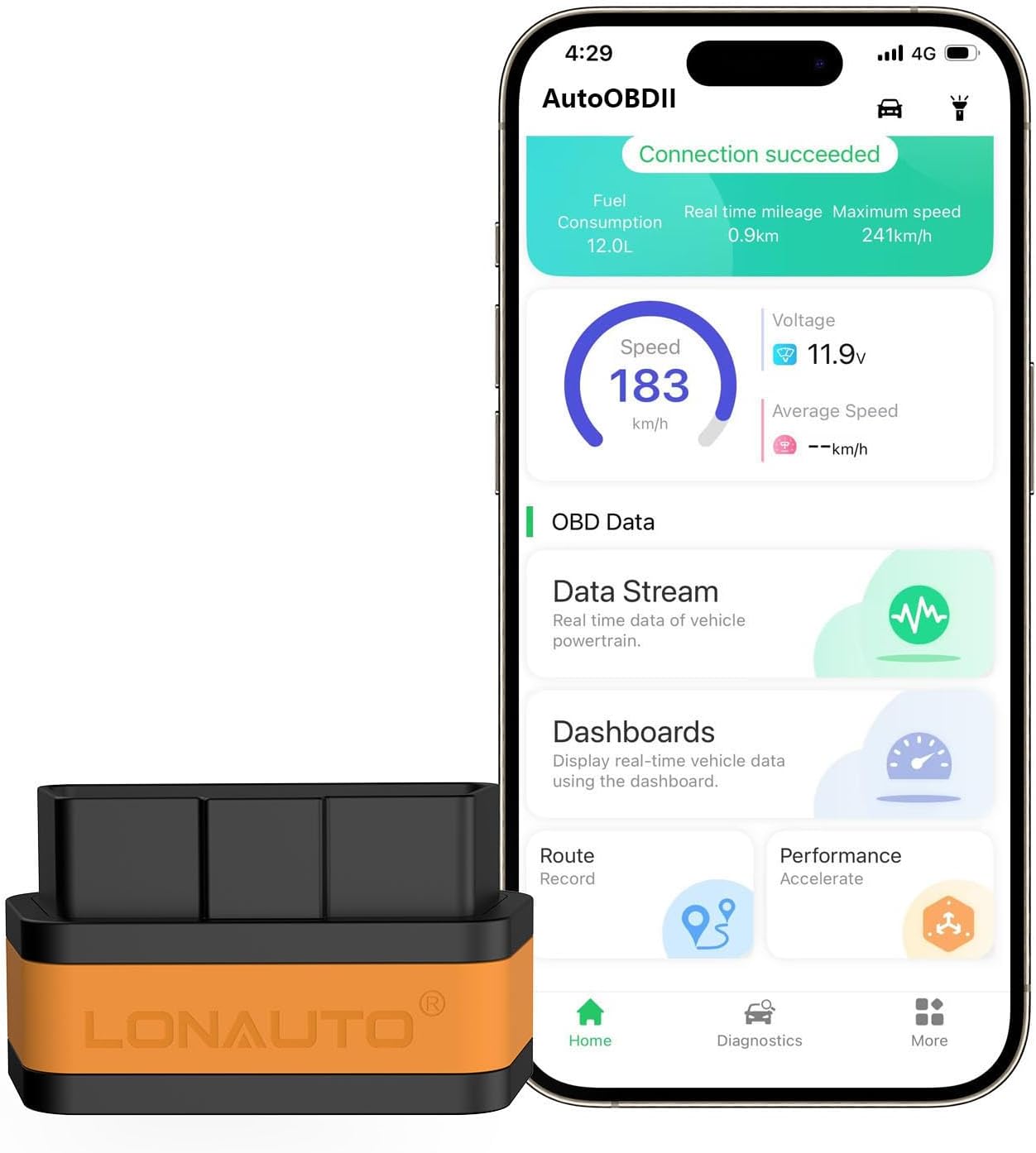 Bluetooth OBD2 Scanner Wireless Car Diagnostic Tool for iOS & Android