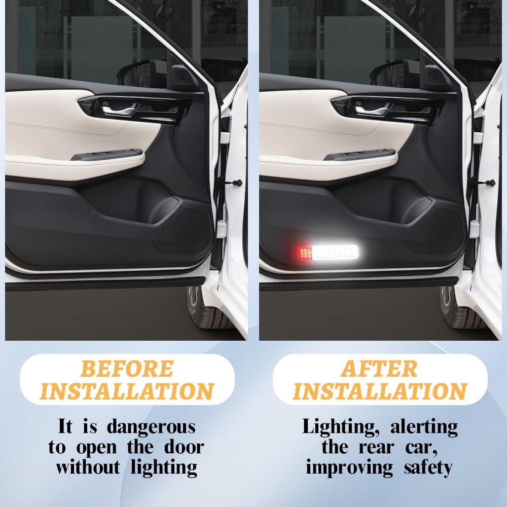 2PCS Car Door Lights, Led Interior Door Courtesy Light, Door Warning Light Lamp Assembly, Car Interior Accessories Compatible with Chevy GMC Silverado Sierra 1500 2500 3500