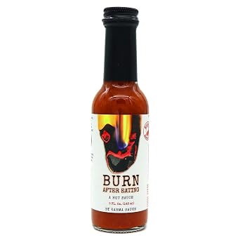 Burn After Eating | Featured on Hot Ones! | Scalding Hot Sauce Infused With Green Mango, Ajwain, and Hing Powder | No Preservatives, No Extracts, Vegan | Made In Finger Lakes, USA | 5 fl. oz bottle ...