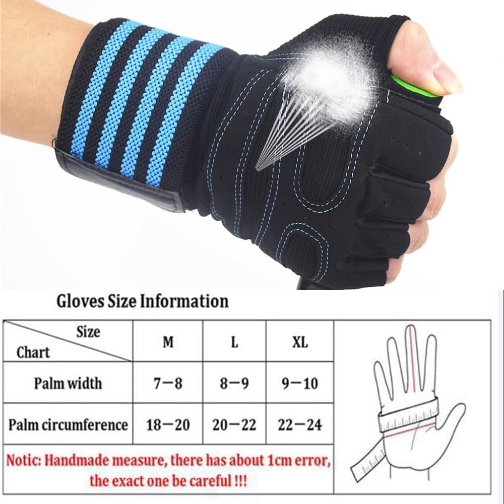 Guantes para mujeres y hombres, guantes de levantamiento de pesas para gimnasio, ejercicio físico, mancuernas, guantes de gimnasio acolchados transpirables y antideslizantes, 1 par (color: C, ta
