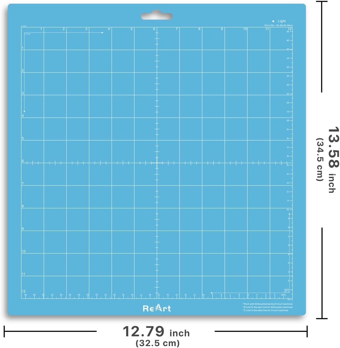 ReArt Cutting Mat Suit for Silhouette Cameo 3 Packs 12” x 12” - Light Adhesive Cutting Mat Replacement Set Mats Vinyl Craft