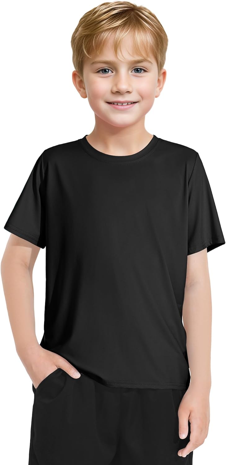 Auranso 3 Pack Boys Swim Shirts Rash Guard Short Sleeve UPF50+ Quick Dry Fishing Surfing Swimwear - Image 2