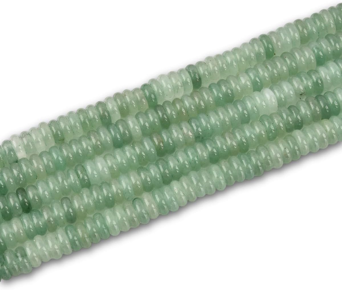 155pcs 6x2mm Natural Green Aventurine Disk Rondelle Spacer Semi Precious Gemstone Loose Stone Beads for Jewelry Making 15 Inch - Image 2