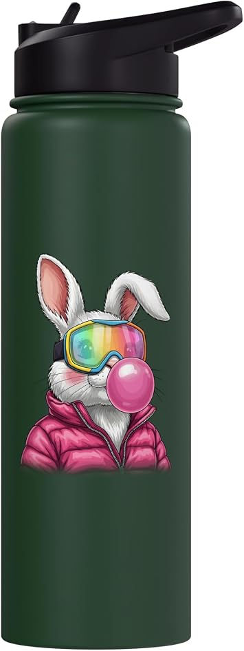 Apres Ski Bunny Pink Bubble Bum Stainless Steel Insulated Water Bottle