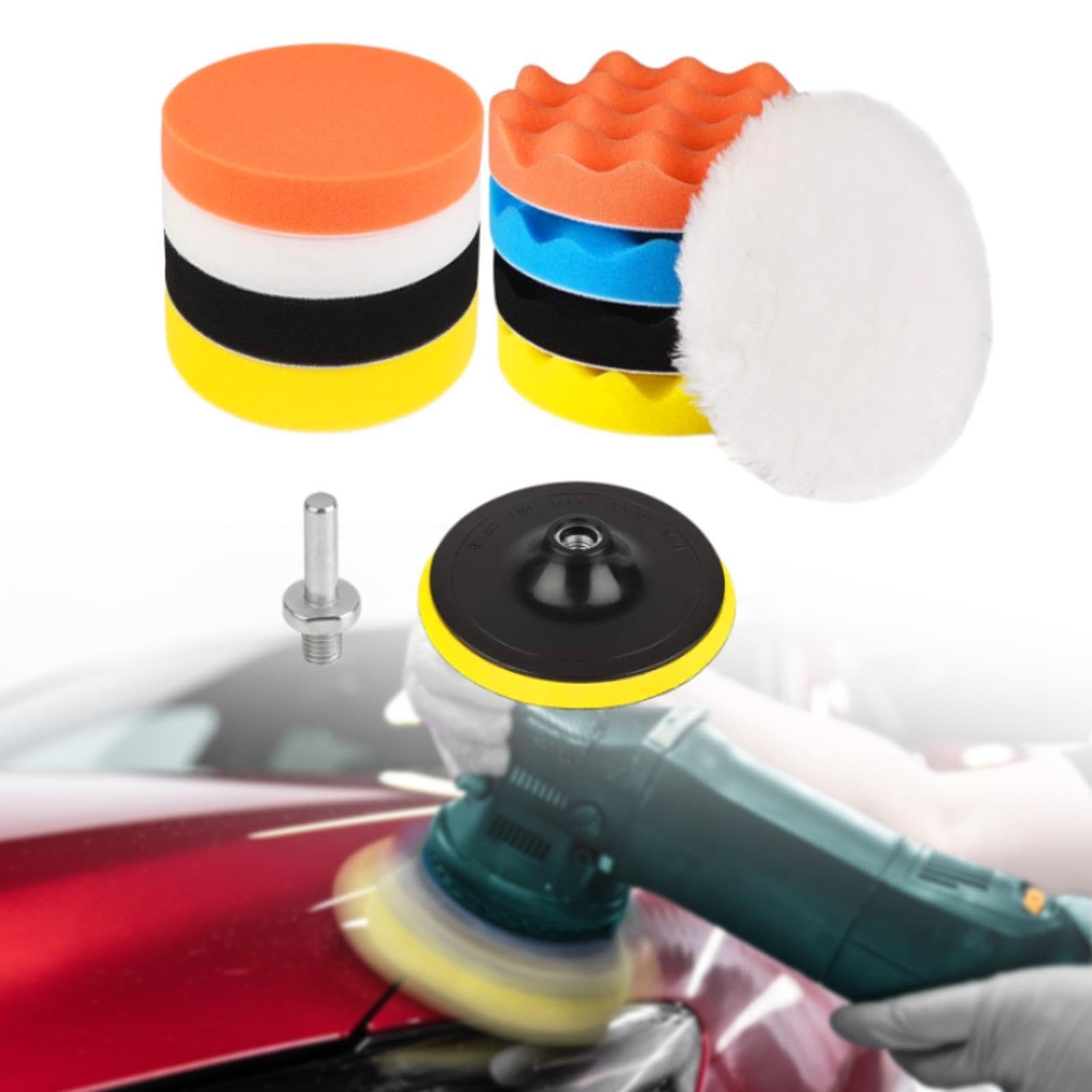 Kit di 6 Spugne Lucidanti per Auto Da 3 Pollici (7,6 Cm) per Detailing Auto, Barche, Camion E Automobili, 5 pezzi