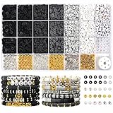 Vtssvow 3079pcs 6mm Black Gradient Polymer Clay Round Loose Beads for Bracelets Making