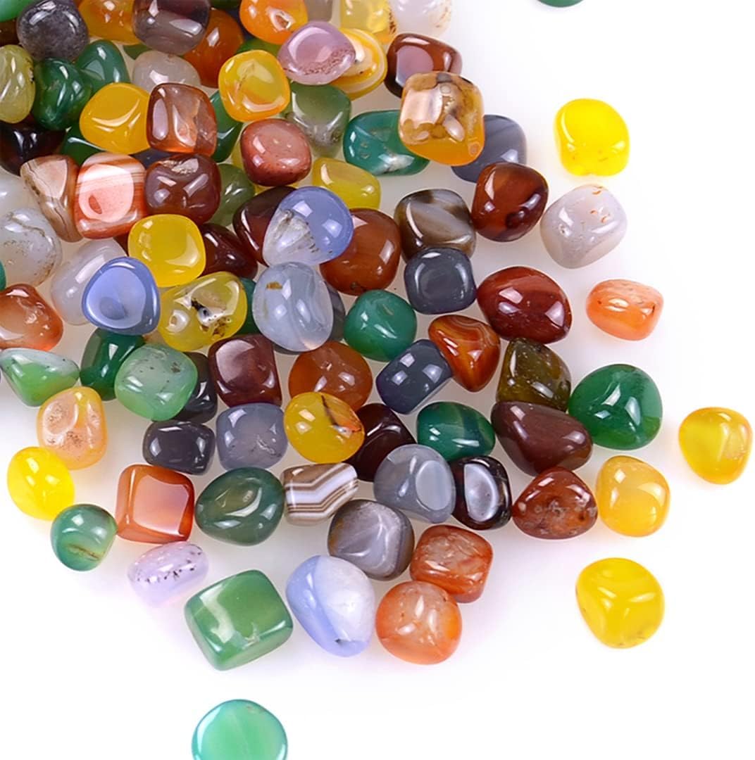 ZEKUN 500g Edelsteine für Kinder Design 11-25 mm Dome Brasilia Mix Edelstein-Set Halbedelsteine für Kinder Bunt Trommelsteine Edelsteine Kinder Schatzsuche Kleine für Kinder Schatzsuche, Heilsteine