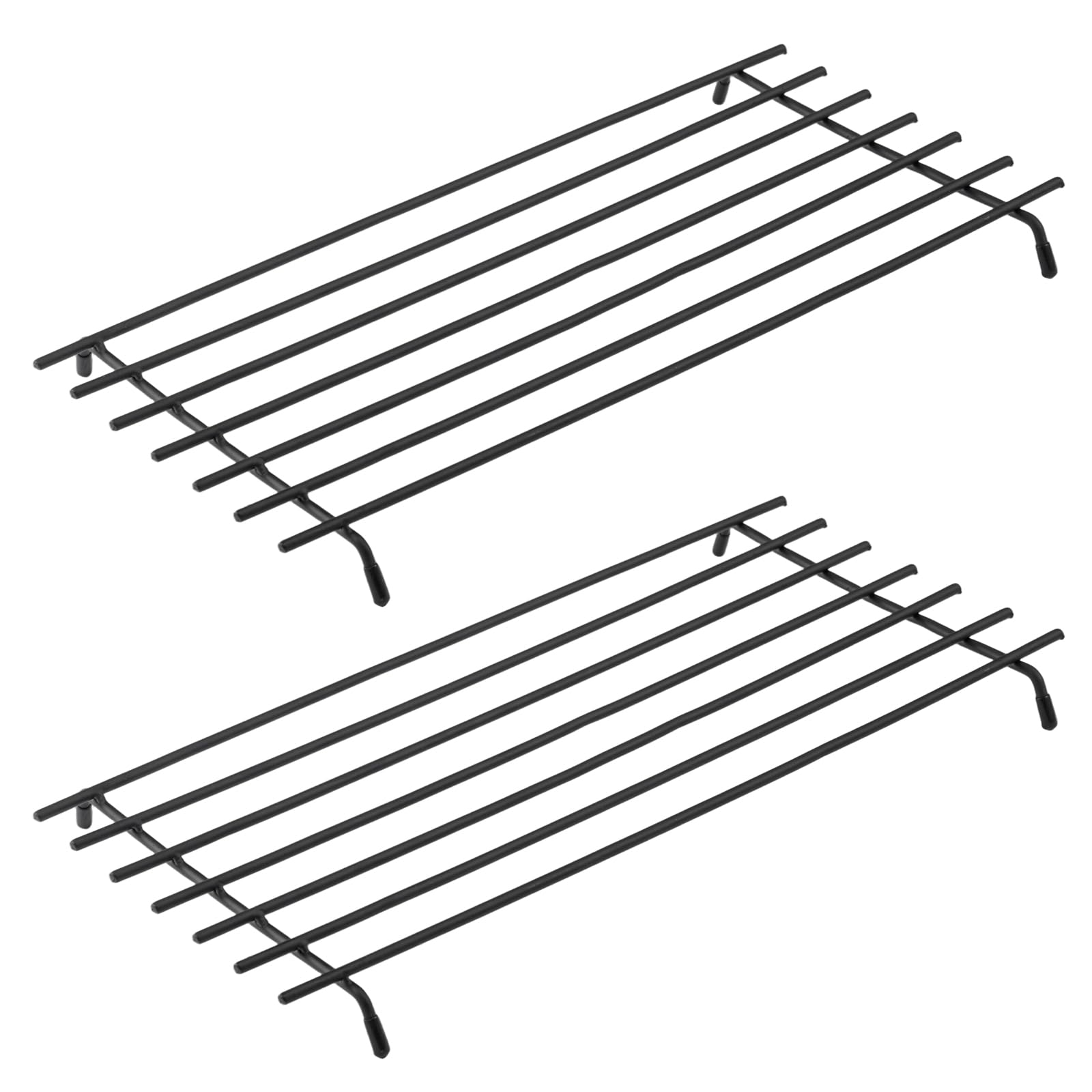 BREEZENEST Stainless Steel Trivets for Kitchen Worktops Heat Resistant Pot Stand Mat with Overhanging Design, Anti Slip Rubber Feet Kitchen Protector for Hot Pans and Pots, 40x22cm Metal Trivet (2pcs)
