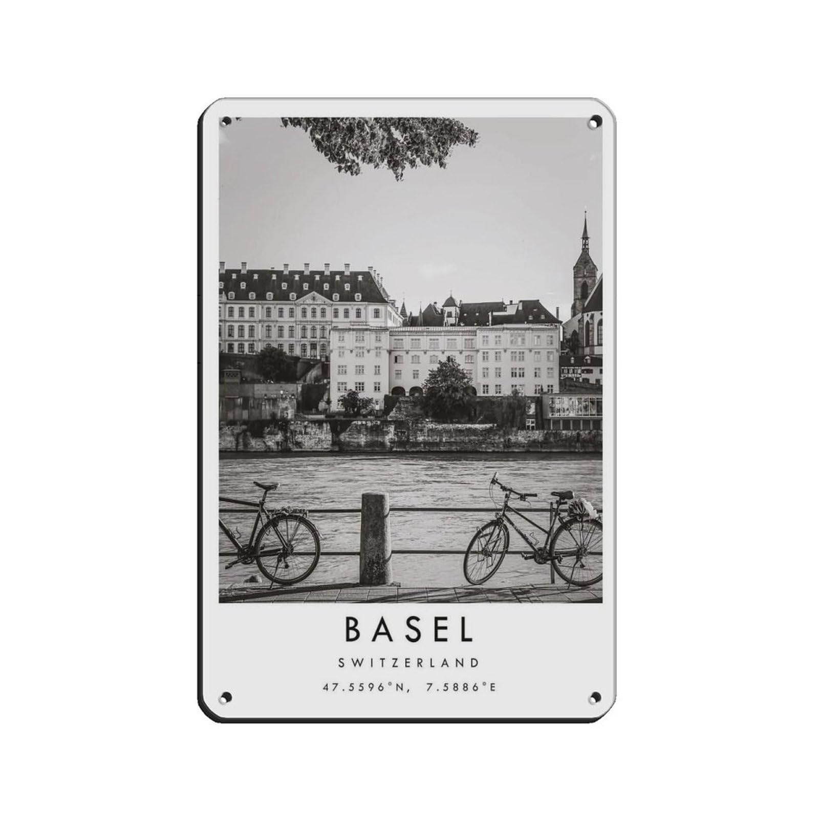 Basel Travel, Switzerland Poster (20) Tin Sign Vintage Metal Pub Club Cafe Bar Home Wall Art Decoration Poster Retro 8x12inch(20x30cm)