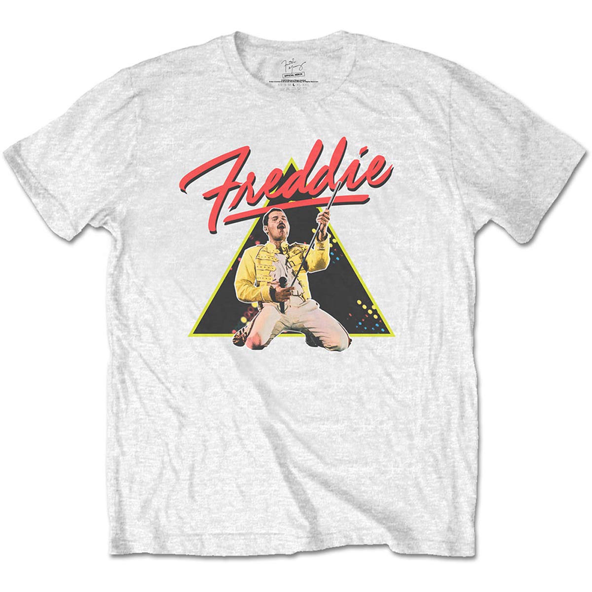 Freddie Mercury Triangle Official Tee T-Shirt Mens Unisex (Small) White