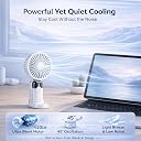 One94Store Rechargeable Handheld Fan with 1800mAh Battery, 4-5 Hours Battery Backup, 6 Speed Touch Control, Portable Mini Fan with Mobile Stand for Travel, Office, Home & Outdoor Use (White) gallery image