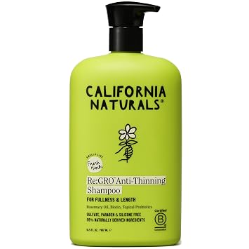 California Naturals ReGRO Shampoo for Hair Growth Support, Scalp Hair Care with Biotin, All Hair Types, Vegan, Natural, Cruelty Free, Silicone, Paraben & Sulfate Free, 16.5 oz