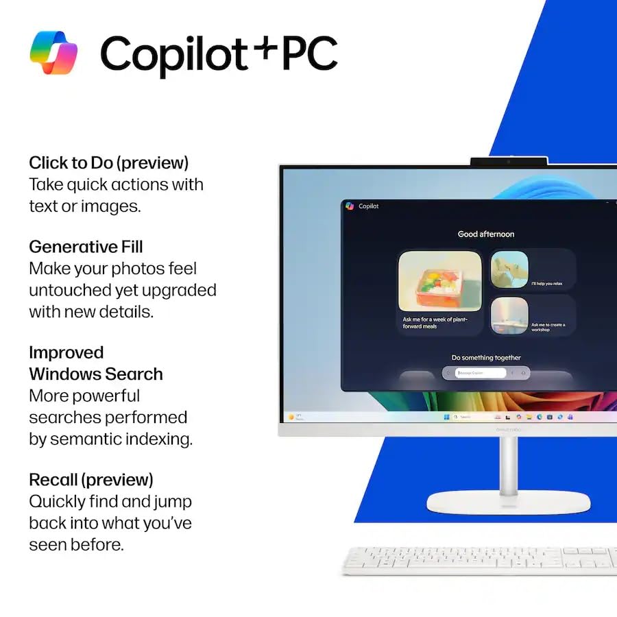 Image of HP OmniStudio 27 inch All-in-One Desktop Computer, FHD Touchscreen Display, Intel Core Ultra 7 355U (up to 4.7GHz), 64 GB DDR5 RAM, 1 TB SSD, Windows 11 Pro, Adjustable Height, Cotton White, for Business