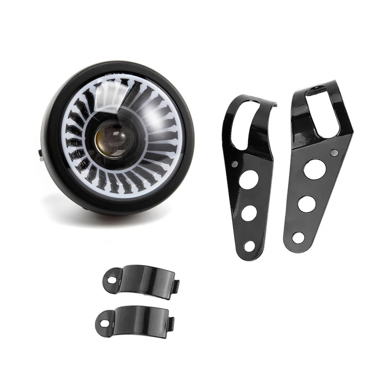 Lampada arresto Faro Anteriore Universale A LED RGB Da Fari Fendinebbia Abbaglianti E Anabbaglianti Rotondo Per Halo DRL Fanale posteriore con frecce(35 to 43mm Set)