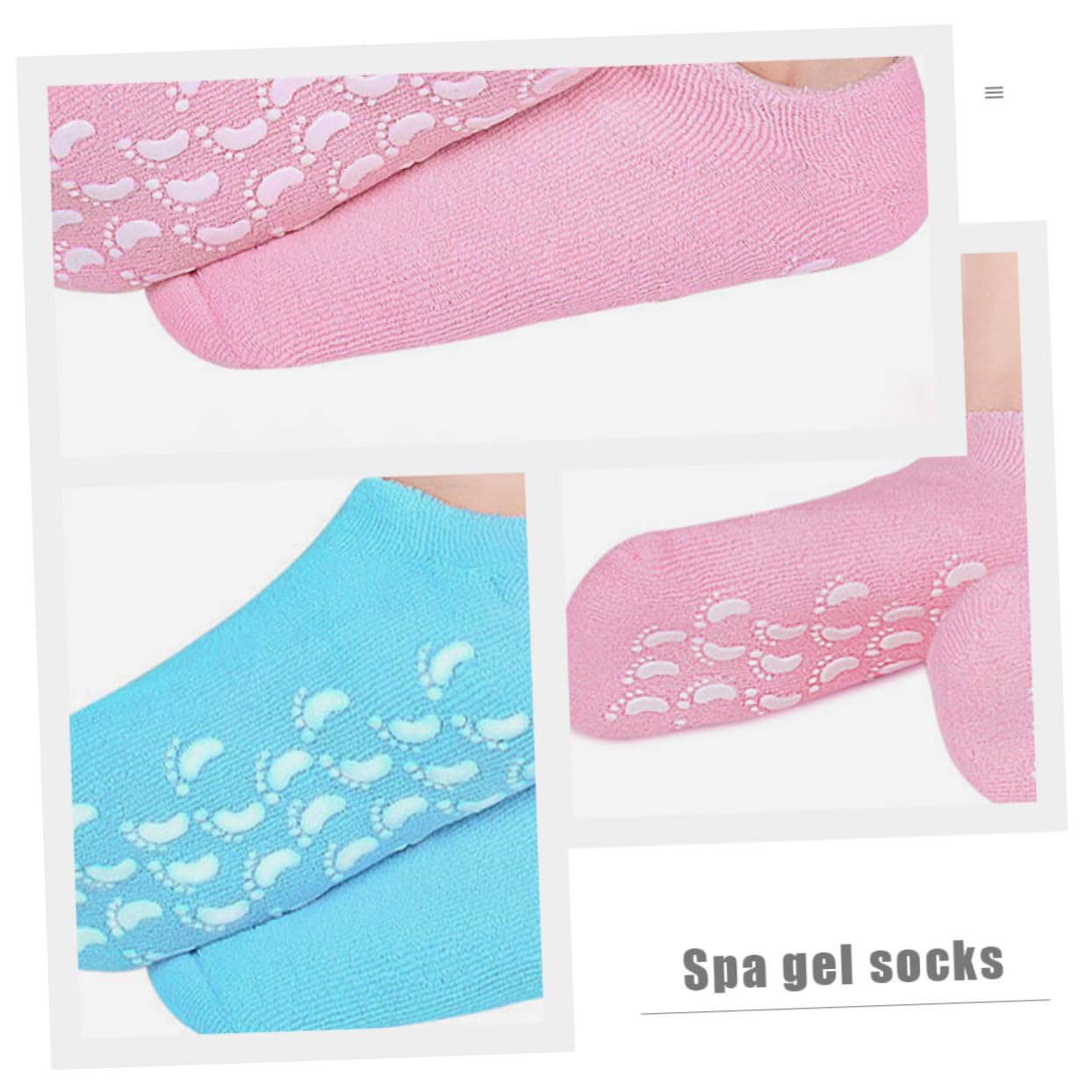 GALPADA Calcetines Hidratantes 3 Pares para Pies Aceites Esenciales de Algodón y Gel, Cómodos y Antideslizantes para Spa y Cuidado en Salones de Belleza