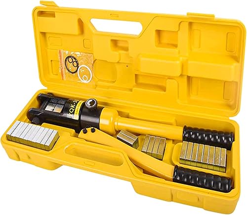 Miniatura 8 de Herramienta de prensado hidráulico 16T 8 AWG a 600 MCM Herramienta de prensado de cables de batería de 0.87 pulgadas Carrera hidráulica de orejeta