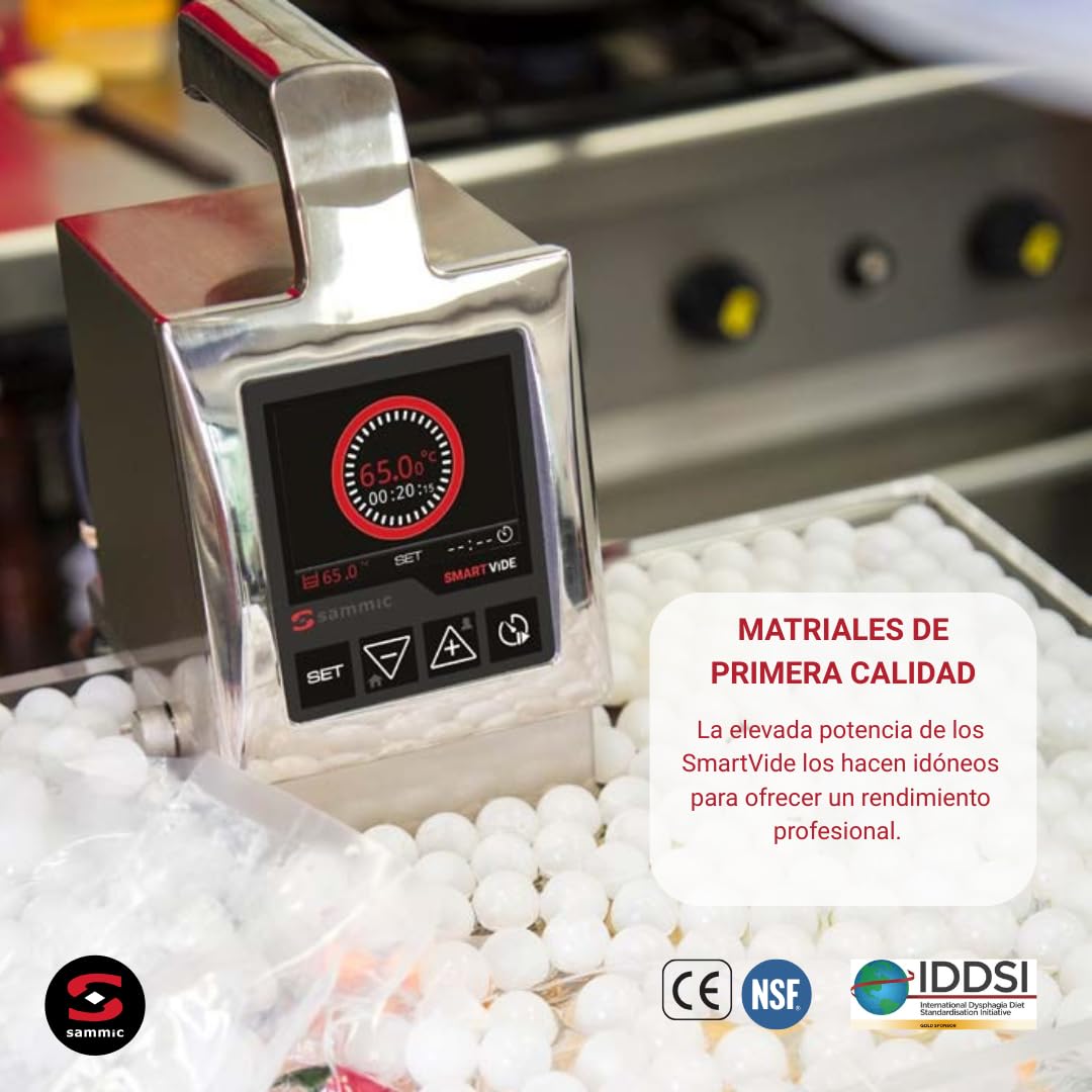 YOMMAK Cocedor Sous Vide Profesional Sammic Smart Vide 7 Premium | Roner Cocina Baja Temperatura | 56L 2000W Bluetooth | Roner Cocina al Vacío de Alta Precisión | Slow Cooker Circulador de Inmersion