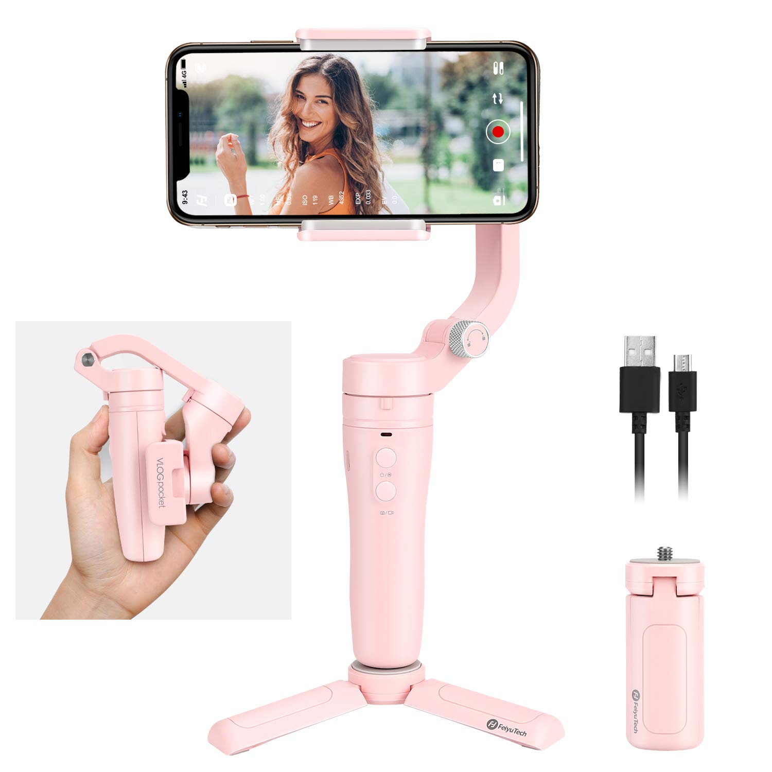 FeiyuTech VLOGpocket 2 スマートフォン ジンバル ピンク