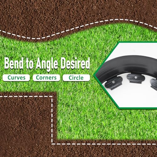 Hugeleaf Landscape Edging Kit 40 Feet with 48pcs Spikes, 4 Inches Garden Edging Flexible Landscape Lawn Border for Flower Beds Yard Pathway - Thumbnail 4