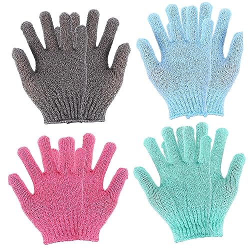 4 Pares De Guantes Para Fregar Barro Guantes De Limpieza Tipo Guante Toallas De Lavado Manopla Toalla De Baño Guante De Ducha Toallas De Baño Estropajos De Baño Guantes FOMIYES