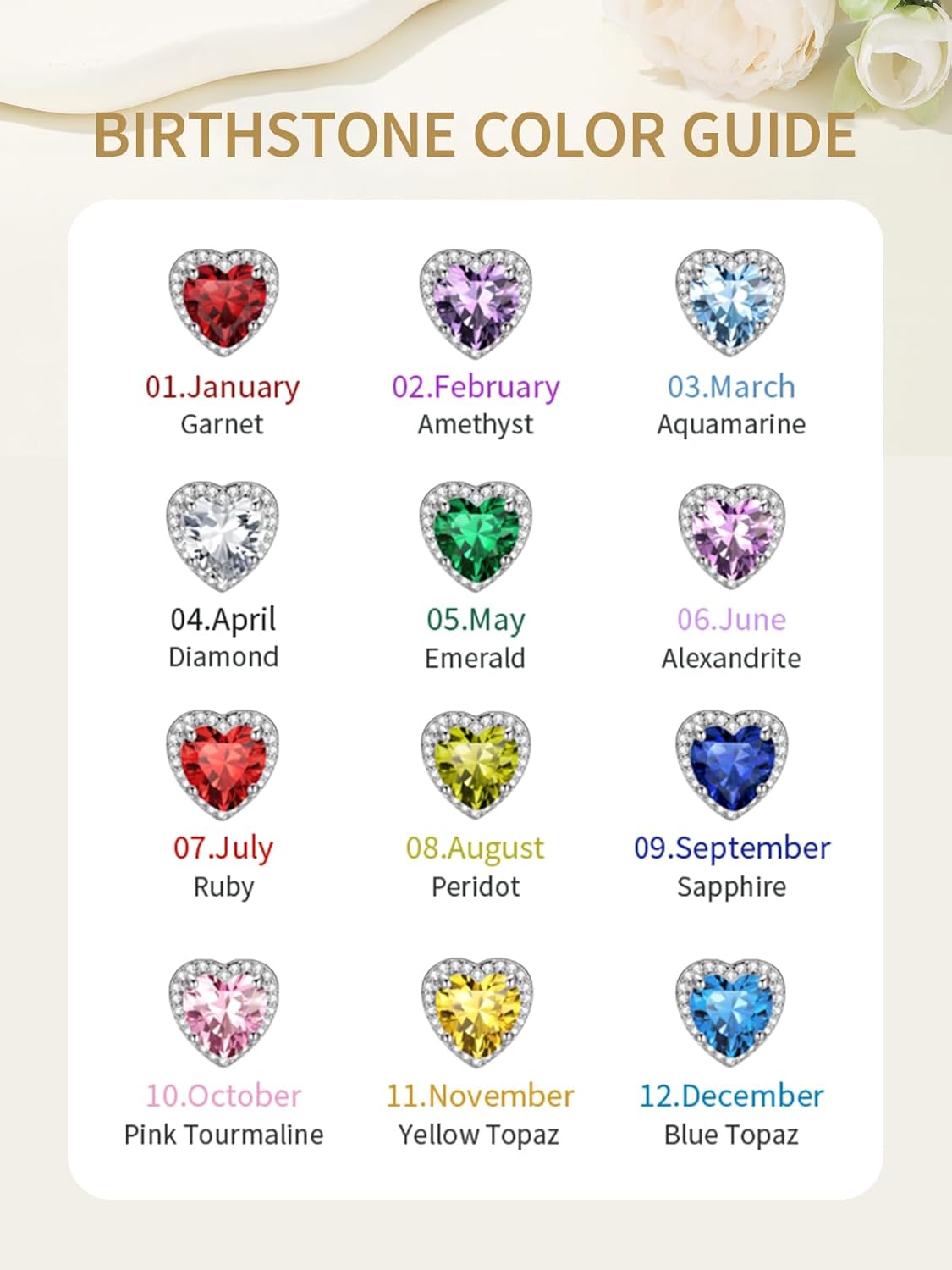 FindChic Sparkling Birthstone Clip On Earrings for Women, Silver Plated Stud Earrings 8MM Cubic Zirconia Non Pierced Studs, 12 Months Birthday Jewelry Gift - Image 7