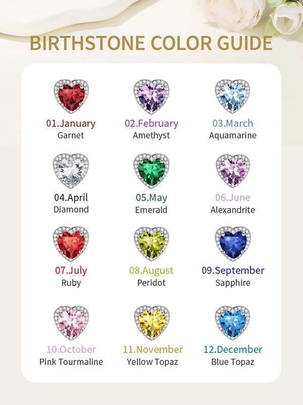FindChic Sparkling Birthstone Heart Clip On Earrings for Women, Silver Plated Non Piercing Stud Earrings Cubic Zirconia Clips, Octocer/Pink Tourmaline Valentine Jewelry Gift for Lover by FindChic - Used condition - Image 7