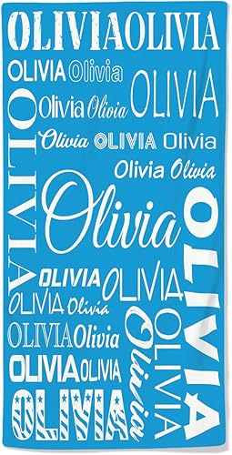 Nocntcro Toallas de playa personalizadas para adultos y niños, toallas de playa con nombre en ella, 30 x 60 pulgadas, toalla de playa de viaje,