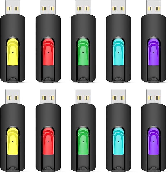 Aiibe 4GB 32GB 64GB USB Flash Drive 5 Pack Colorful Thumb Drive
