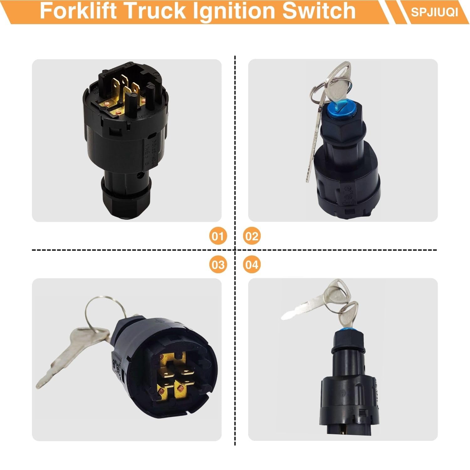 Forklift Ignition Switch Starter Switch 57590-23342-71 Compatible with Toyota Forklift 30-8FG10 15 20 60-8FD10 15 20 70-8FD20 25 30 82-8FD20 25 30 for Tow Tractor CBT4 CBT6 4CBT2